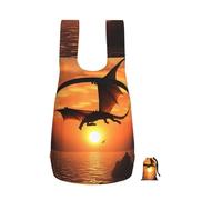 BWLHJKE Sea Sunset Flying Dragon Backpack - Lightweight 16L Foldable Hiking Daypack Packable Back Pack Travel Bag Zipper