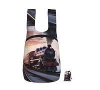BWLHJKE Steam Train Depart Sunset Backpack - Lightweight 16L Foldable Hiking Daypack Packable Back Pack Travel Bag Zipper