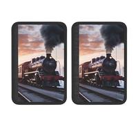 BWLHJKE Steam Train Depart Sunset Car Seat Belt Cover 2 Pack Soft Comfortable Car Seat Belt Pad Harness Pads Shoulder Strap Covers Neck Cushion Protector Universal Fit for Cars and Backpack