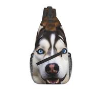 BWLHJKE Stupid Husky Dog Cross Chest Bag Diagonally Sling Bag for Men Women Crossbody Shoulder Bag Travel Hiking Daypack, Black, One Size, Sling Backpacks