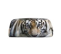 BWLHJKE Tiger Lie On Rock Makeup Bag for Women Men Travel Toiletry Bag Aesthetic Purse Pouch Large Pencil Case, Gold, One Size