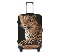 BWLHJKE Travel Luggage Cover for Suitcase Tsa Approved, Washable Elastic Suitcase Protector, African Leopard on Rock Suitcase Cover Anti-scratch Baggage Cover Fits 22-24 Inch Luggage Sleeve, Black, S