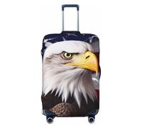BWLHJKE Travel Luggage Cover for Suitcase Tsa Approved, Washable Elastic Suitcase Protector, America US Flag Bald Eagle Suitcase Cover Anti-scratch Baggage Cover Fits 22-24 Inch Luggage Sleeve, Black,