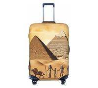 BWLHJKE Travel Luggage Cover for Suitcase Tsa Approved, Washable Elastic Suitcase Protector, Ancient Egypt Suitcase Cover Anti-scratch Baggage Cover Fits 22-24 Inch Luggage Sleeve, Black, M