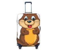 BWLHJKE Travel Luggage Cover for Suitcase Tsa Approved, Washable Elastic Suitcase Protector, Cartoon animated beaver Suitcase Cover Anti-scratch Baggage Cover Fits 22-24 Inch Luggage Sleeve, Black, XL