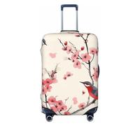 BWLHJKE Travel Luggage Cover for Suitcase Tsa Approved, Washable Elastic Suitcase Protector, Cherry Branches Flowers Birds Suitcase Cover Anti-scratch Baggage Cover Fits 22-24 Inch Luggage Sleeve,
