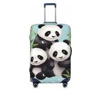 BWLHJKE Travel Luggage Cover for Suitcase Tsa Approved, Washable Elastic Suitcase Protector, Cute Pandas Suitcase Cover Anti-scratch Baggage Cover Fits 22-24 Inch Luggage Sleeve, Black, XL