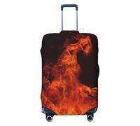 BWLHJKE Travel Luggage Cover for Suitcase Tsa Approved, Washable Elastic Suitcase Protector, Dancing Fire Suitcase Cover Anti-scratch Baggage Cover Fits 22-24 Inch Luggage Sleeve, Black, L