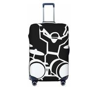 BWLHJKE Travel Luggage Cover for Suitcase Tsa Approved, Washable Elastic Suitcase Protector, Drummer Suitcase Cover Anti-scratch Baggage Cover Fits 22-24 Inch Luggage Sleeve, Black, S