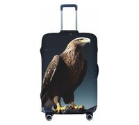 BWLHJKE Travel Luggage Cover for Suitcase Tsa Approved, Washable Elastic Suitcase Protector, Eagle under the stars Suitcase Cover Anti-scratch Baggage Cover Fits 22-24 Inch Luggage Sleeve, Black, M