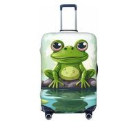 BWLHJKE Travel Luggage Cover for Suitcase Tsa Approved, Washable Elastic Suitcase Protector, Frog in a pond Suitcase Cover Anti-scratch Baggage Cover Fits 22-24 Inch Luggage Sleeve, Black, XL