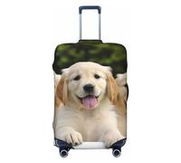BWLHJKE Travel Luggage Cover for Suitcase Tsa Approved, Washable Elastic Suitcase Protector, Golden Retriever Puppies Suitcase Cover Anti-scratch Baggage Cover Fits 22-24 Inch Luggage Sleeve, Black, M