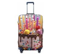 BWLHJKE Travel Luggage Cover for Suitcase Tsa Approved, Washable Elastic Suitcase Protector, Happy Birthday Beautiful Suitcase Cover Anti-scratch Baggage Cover Fits 22-24 Inch Luggage Sleeve, Black, M