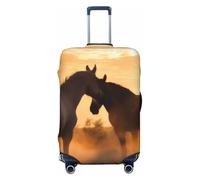 BWLHJKE Travel Luggage Cover for Suitcase Tsa Approved, Washable Elastic Suitcase Protector, Horses in Love Suitcase Cover Anti-scratch Baggage Cover Fits 22-24 Inch Luggage Sleeve, Black, S