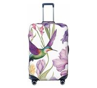 BWLHJKE Travel Luggage Cover for Suitcase Tsa Approved, Washable Elastic Suitcase Protector, Hummingbirds Irises Flowers Suitcase Cover Anti-scratch Baggage Cover Fits 22-24 Inch Luggage Sleeve,