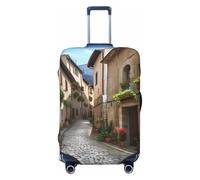 BWLHJKE Travel Luggage Cover for Suitcase Tsa Approved, Washable Elastic Suitcase Protector, Italian Town Street Suitcase Cover Anti-scratch Baggage Cover Fits 22-24 Inch Luggage Sleeve, Black, S