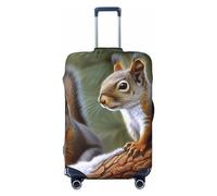 BWLHJKE Travel Luggage Cover for Suitcase Tsa Approved, Washable Elastic Suitcase Protector, Little Squirrel Suitcase Cover Anti-scratch Baggage Cover Fits 22-24 Inch Luggage Sleeve, Black, S
