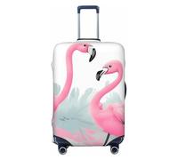 BWLHJKE Travel Luggage Cover for Suitcase Tsa Approved, Washable Elastic Suitcase Protector, Love Flamingo Suitcase Cover Anti-scratch Baggage Cover Fits 22-24 Inch Luggage Sleeve, Black, S