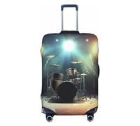BWLHJKE Travel Luggage Cover for Suitcase Tsa Approved, Washable Elastic Suitcase Protector, Rock Band Stage Suitcase Cover Anti-scratch Baggage Cover Fits 22-24 Inch Luggage Sleeve, Black, L