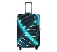 BWLHJKE Travel Luggage Cover for Suitcase Tsa Approved, Washable Elastic Suitcase Protector, Science Gene Strand Suitcase Cover Anti-scratch Baggage Cover Fits 22-24 Inch Luggage Sleeve, Black, S