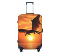 BWLHJKE Travel Luggage Cover for Suitcase Tsa Approved, Washable Elastic Suitcase Protector, Sea Sunset Flying Dragon Suitcase Cover Anti-scratch Baggage Cover Fits 22-24 Inch Luggage Sleeve, Black,