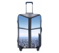 BWLHJKE Travel Luggage Cover for Suitcase Tsa Approved, Washable Elastic Suitcase Protector, Skyscraper Buildings Suitcase Cover Anti-scratch Baggage Cover Fits 22-24 Inch Luggage Sleeve, Black, L