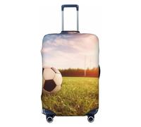 BWLHJKE Travel Luggage Cover for Suitcase Tsa Approved, Washable Elastic Suitcase Protector, soccer ball on a field Suitcase Cover Anti-scratch Baggage Cover Fits 22-24 Inch Luggage Sleeve, Black, M