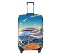 BWLHJKE Travel Luggage Cover for Suitcase Tsa Approved, Washable Elastic Suitcase Protector, Summer Sea Cruise Suitcase Cover Anti-scratch Baggage Cover Fits 22-24 Inch Luggage Sleeve, Black, M