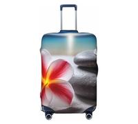 BWLHJKE Travel Luggage Cover for Suitcase Tsa Approved, Washable Elastic Suitcase Protector, Tropical Flower and Zen Stone Suitcase Cover Anti-scratch Baggage Cover Fits 22-24 Inch Luggage Sleeve,