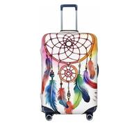 BWLHJKE Travel Luggage Cover for Suitcase Tsa Approved, Washable Elastic Suitcase Protector, Watercolor Dream Catcher Suitcase Cover Anti-scratch Baggage Cover Fits 22-24 Inch Luggage Sleeve, Black, L