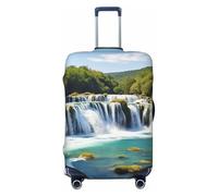 BWLHJKE Travel Luggage Cover for Suitcase Tsa Approved, Washable Elastic Suitcase Protector, Waterfalls on Krka River Suitcase Cover Anti-scratch Baggage Cover Fits 22-24 Inch Luggage Sleeve, Black, L