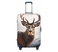 BWLHJKE Travel Luggage Cover for Suitcase Tsa Approved, Washable Elastic Suitcase Protector, Wild Animals Deer Suitcase Cover Anti-scratch Baggage Cover Fits 22-24 Inch Luggage Sleeve, Black, S
