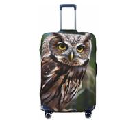BWLHJKE Travel Luggage Cover for Suitcase Tsa Approved, Washable Elastic Suitcase Protector, Wild Owl Birds Suitcase Cover Anti-scratch Baggage Cover Fits 22-24 Inch Luggage Sleeve, Black, L
