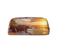 BWLHJKE Tropical Beach at Sunset Makeup Bag for Women Men Travel Toiletry Bag Aesthetic Purse Pouch Large Pencil Case, Silver, One Size