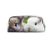 BWLHJKE Two Little Cute Rabbits Makeup Bag for Women Men Travel Toiletry Bag Aesthetic Purse Pouch Large Pencil Case, Silver, One Size
