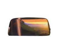 BWLHJKE Waterfall at Sunset Makeup Bag for Women Men Travel Toiletry Bag Aesthetic Purse Pouch Large Pencil Case, Gold, One Size