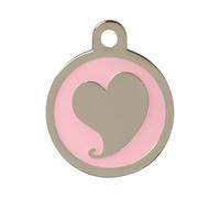 BWM Custom Engraved Pet ID Tag - Personalized Dog & Cat Tag | Laser Engraved with Free Custom Text | Strong Steel Split Ring, Various Designs & Sizes - Silver Heart, Small