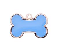 BWM Customised Fashion Pet ID Tag - Custom Blue Bone Shaped Small - Laser Engraved - Personalised Tag for Small Dogs Puppy Kitty & Cats - Durable Cute Pet Accessories