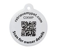 BWM Smart Pet Tag | Scannable QR Code for Lost Pet | Suitable for Dogs and Cats | Includes eZeClip for attaching to Pets Collar | Durable & Secure