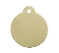 BWM Solid Brass Pet ID Tag - Personalized & Laser Engraved Dog Tag for Pets - Durable Cat & Dog Name Tag with Strong Split Ring - Round, Medium