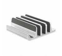 BWOFJGWH Aluminum Alloy Vertical Device Stand Adjustable 3-Slot Laptop Stand Lightweight Laptop Phone Holder for Workstation, Silver