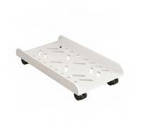 BWOFJGWH Computer Case Stand Desktop Cart Tray With Wheels Rolling Holder Rack With Locking Casters Ventilated Perforated Cold Rolled Steel suitable for classrooms labs computer rooms, White