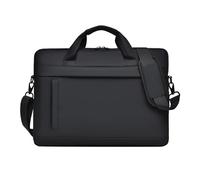 BWOFJGWH Laptop Briefcase Shoulder Bag with Zipper Closure Shockproof Computer Bag Padded Handle Adjustable Strap Waterproof Oxford Material Suitable for, Black