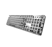 BWOFJGWH Mechanical Gaming Keyboard for Home PC, Office And Workplace Use, with Time, Retro, 104 Keys