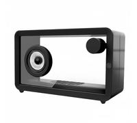 BWOFJGWH Portable Audio Device Transparent Speaker Speaker Bluetooth Speaker Table Speaker With Clear Shell Organic Glass And With 7 RGB Colors And 5 Light, Black