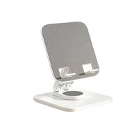 BWOFJGWH Rotating Tablet Stand Foldable Phone Mount 360 Degree Rotation Stable Carbon Steel Base Telescopic Height Adjustable Suitable for Study Office Home, White, B-360 Rotation