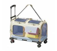 BWOFJGWH Travel Carrier Cat Rolling Suitcase Pet Carrier Trolley Bag Luggage Case Wheel Tote PP Oxford PVC Aluminum Stable Structure Foldable Compact ° Wheels, Shoulder Strap Model