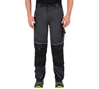 BWOLF Brave Men's Work Trousers with Multifunctional Side, Back Pockets and Knee Pad Pockets + Reinforced with 600D Polyester - Grey - Large