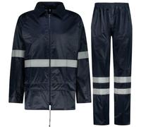 BWOLF Himalaya Unisex Rain Suit - Waterproof Jacket & Trousers, Hooded - Reflective Blue, Size XL