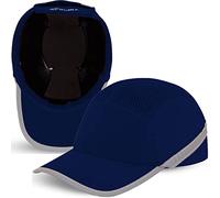 BWOLF Trivor Bump Cap Men's Safety Cap Safety Helmet with ABS Shell EN 812 with Reflective Strips Protective Helmet Cap, navy, One Size